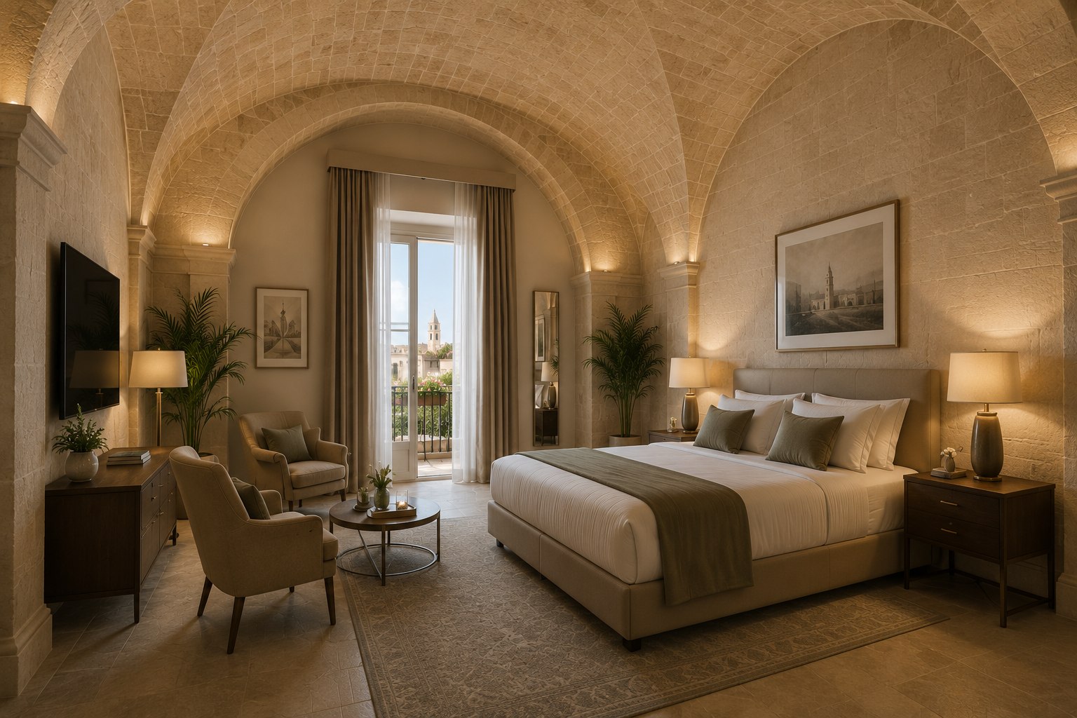 Signature Suite with Lecce-stone vaulted ceiling